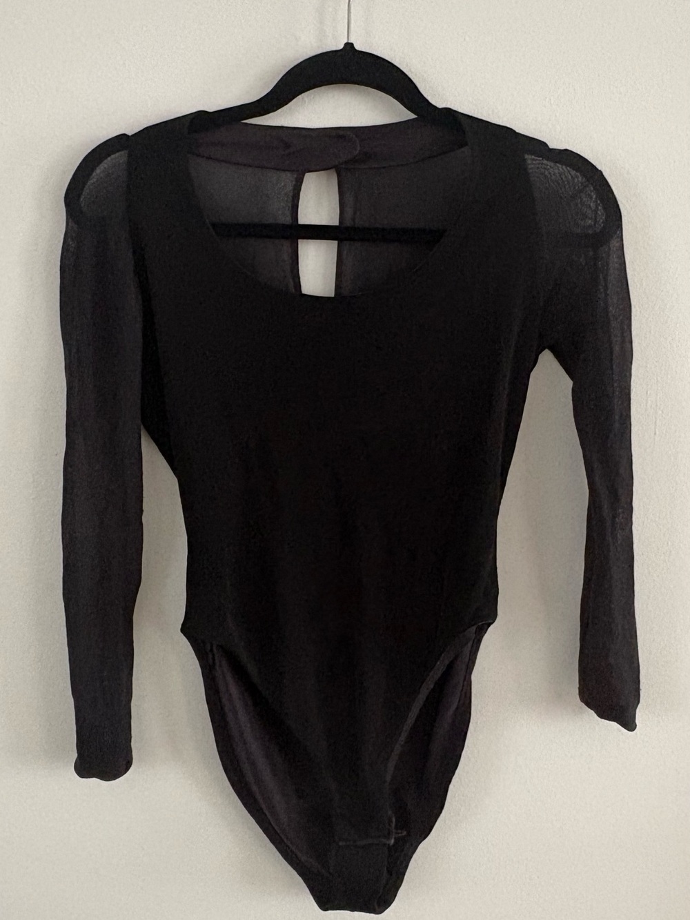 Nicole Miller Sport Black Mesh Sleeve Bodysuit | Size 6